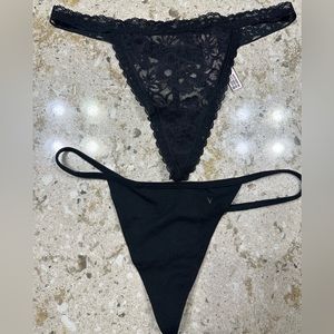 Victoria's Secret V-String Sz S Black - New with Tags
